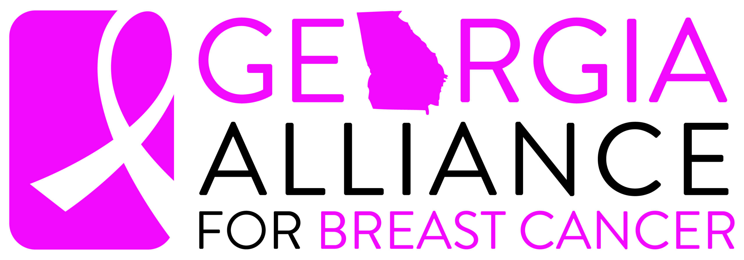 GAABC Logo with Ribbon Pink-Black Georgia Alliance for Breast Cancer
